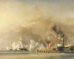 Le roi Louis-Philippe (1830-48) escortant la reine Victoria (1819-1901) à bord du yacht royal 